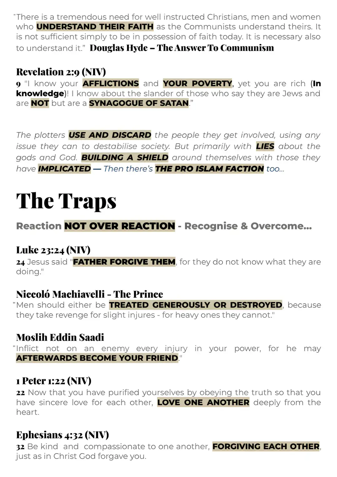 Reaction Not Over Reaction - THE TRAPS - 'Then You Will Know The Truth, And The Truth Will Set You Free'